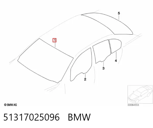 Лобовое стекло 51317025096 BMW