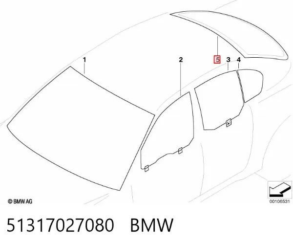 Заднее стекло BMW 5 E60