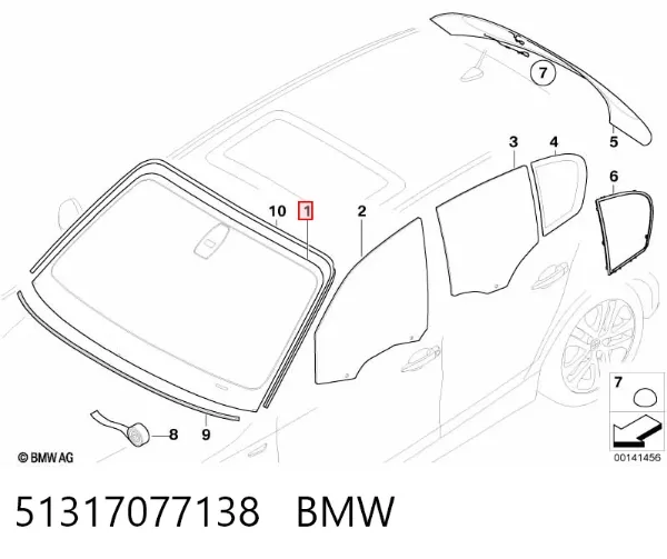 Лобовое стекло 51317077138 BMW