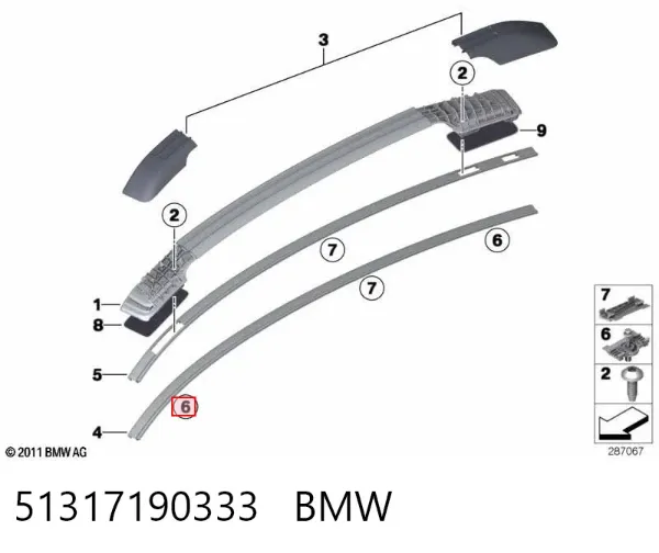 Пистон крепления подкрылок 51317190333 BMW