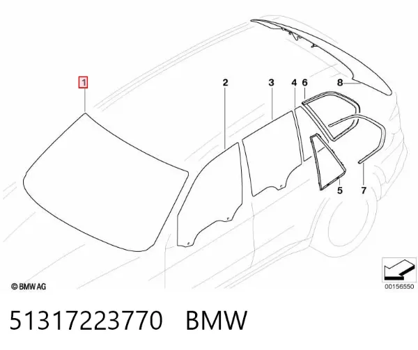 Лобовое стекло 51317223770 BMW