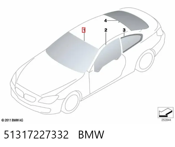 Лобовое стекло 51317227332 BMW