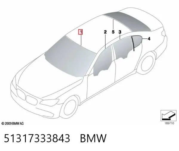 Лобовое стекло 51317333843 BMW