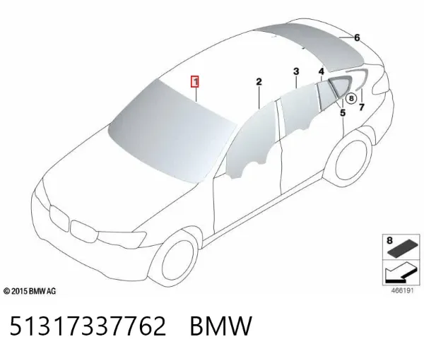 Лобовое стекло 51317337762 BMW
