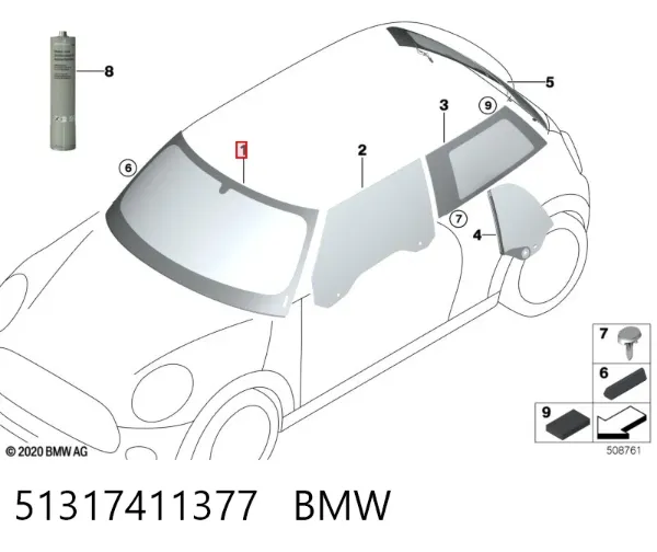Лобовое стекло 51317411377 BMW