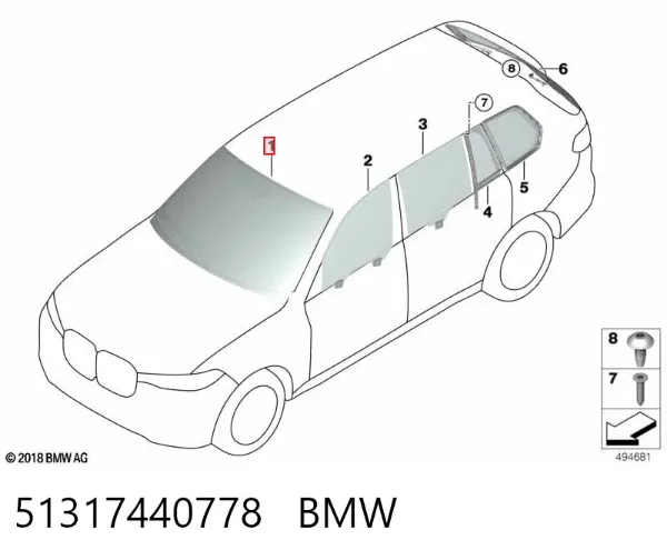 Лобовое стекло 51317440778 BMW
