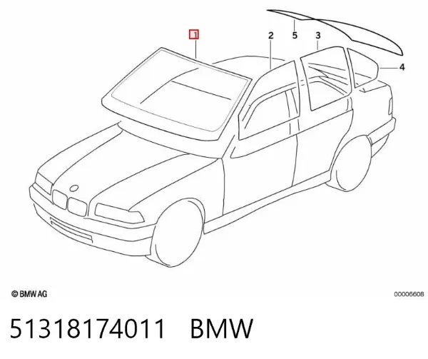Лобовое стекло 51318174011 BMW
