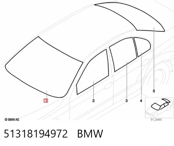 Лобовое стекло 51318194972 BMW