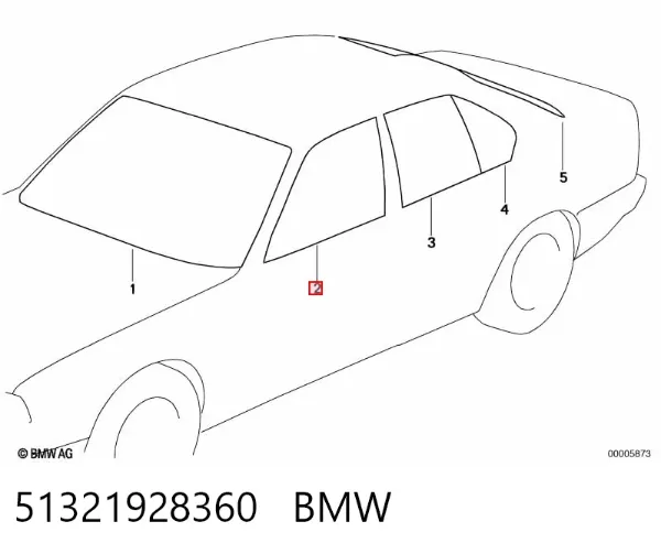 Стекло двери передней правой 51321928360 BMW