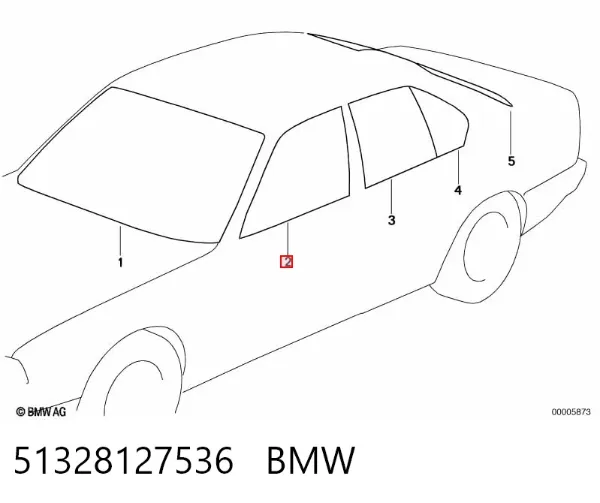 Стекло двери передней правой 51328127536 BMW