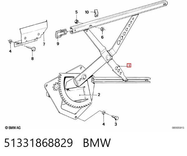 Стеклоподъемник передней левой двери BMW 5 E28
