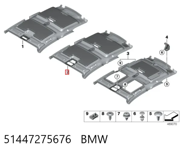 Обивка крыши (потолок) 7275676 BMW
