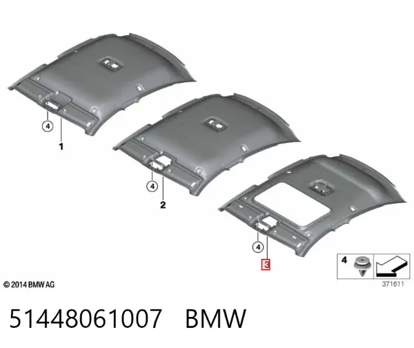 Обивка крыши (потолок) 51448061007 BMW