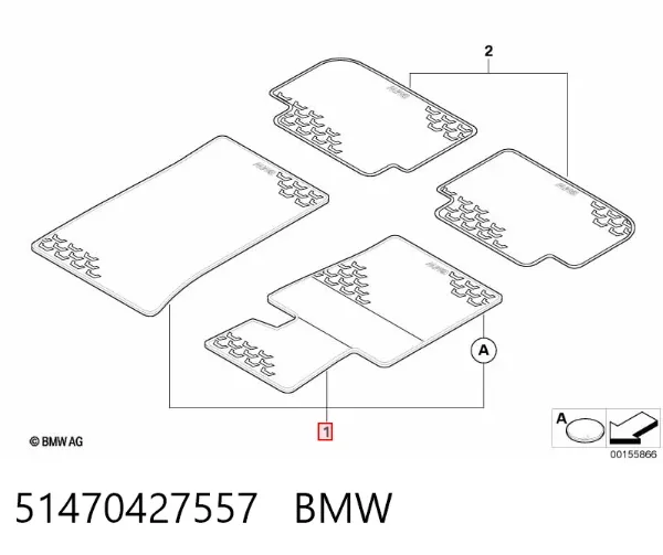 Передние коврики 51470427557 BMW