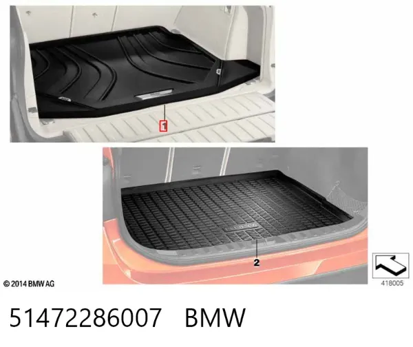 Коврик в багажник 51472286007 BMW