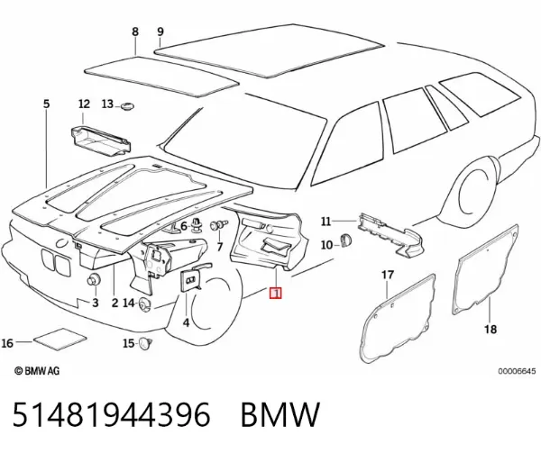 Шумоизоляция моторного щита 51481944396 BMW