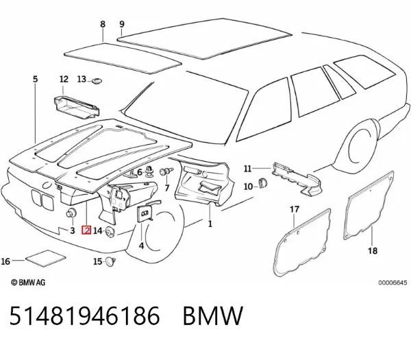 Шумоизоляция моторного щита 51481946186 BMW