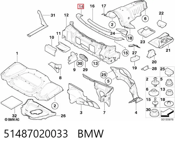 Шумоизоляция моторного щита 51487020033 BMW