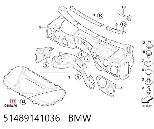 Шумоизоляция капота 51489141036 BMW