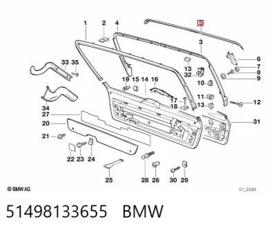 Накладка багажника (двери 3/5-й задней) BMW 51498133655