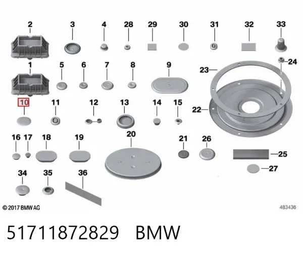 Ремкомплект тормозного цилиндра 51711872829 BMW