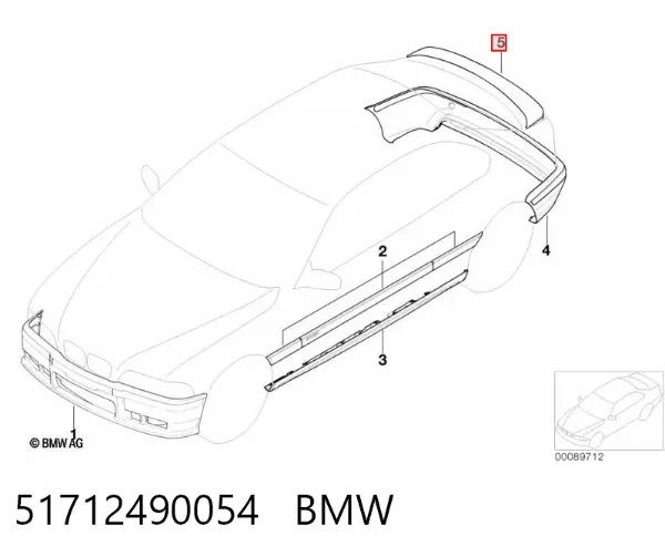 Спойлер крышки багажника 51712490054 BMW