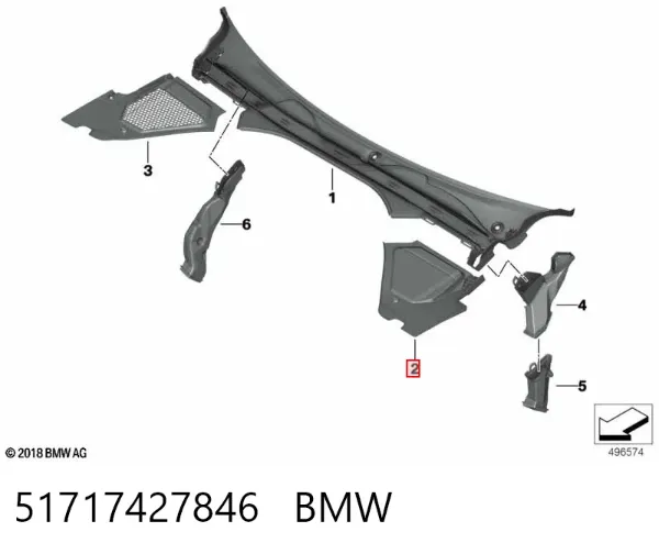 Заглушка жабо боковая 51717427846 BMW