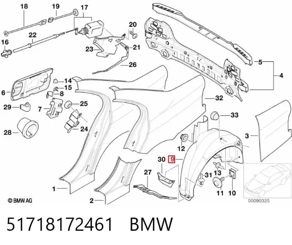 Подкрылок задний левый 51718172461 BMW