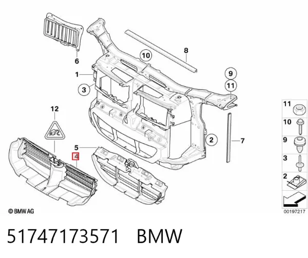 Жалюзи радиатора охлаждения 51747173571 BMW