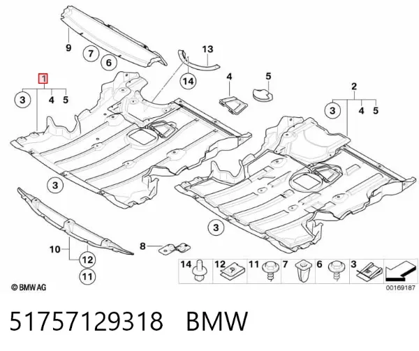 Защита двигателя 51757129318 BMW