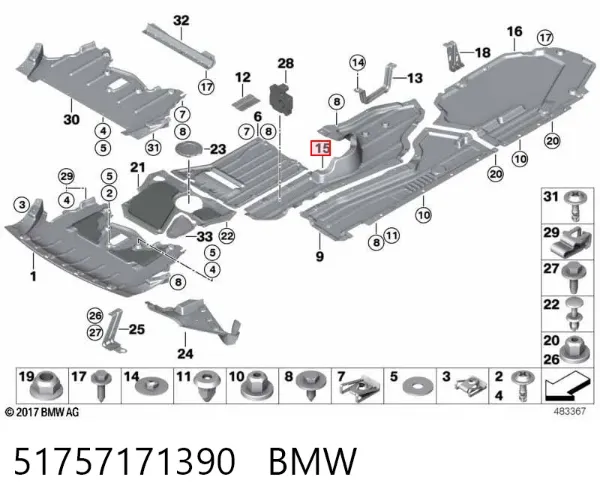 Молдинг стекла заднего 51757171390 BMW