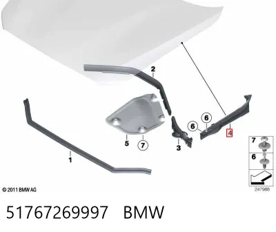 Уплотнитель крыла BMW 51767269997