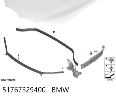 Уплотнитель крыла BMW 51767329400