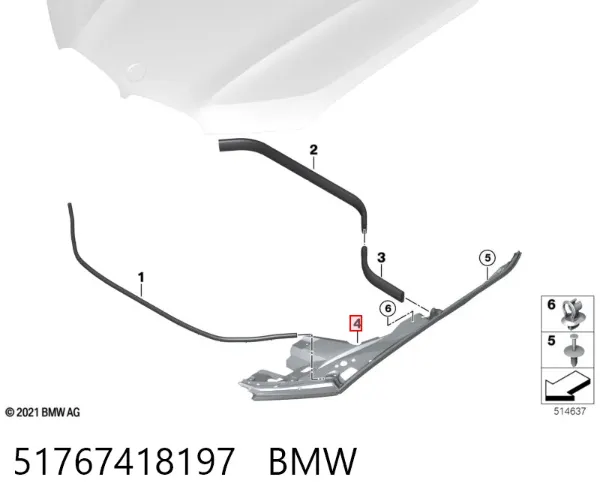 Уплотнитель крыла 51767418197 BMW