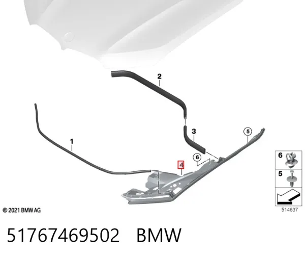 Уплотнитель крыла 51767469502 BMW