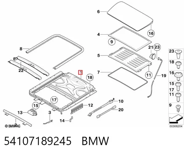 Рама люка 54107189245 BMW