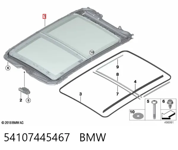Люк в сборе 54107445467 BMW