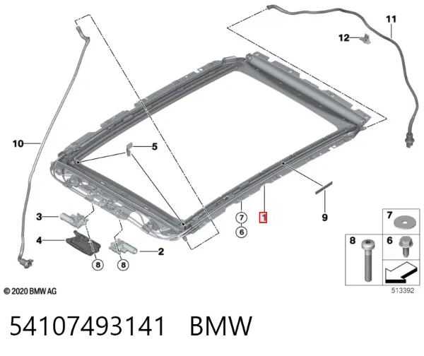 Рама люка 54107493141 BMW