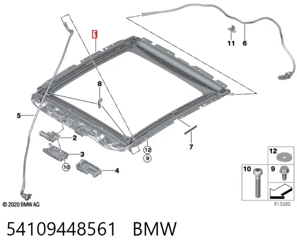 Рама люка 54109448561 BMW