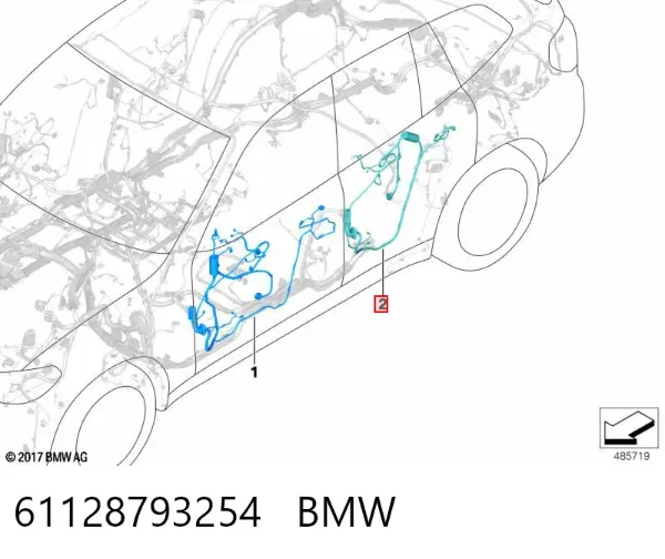 Жгут проводов задней двери 61128793254 BMW
