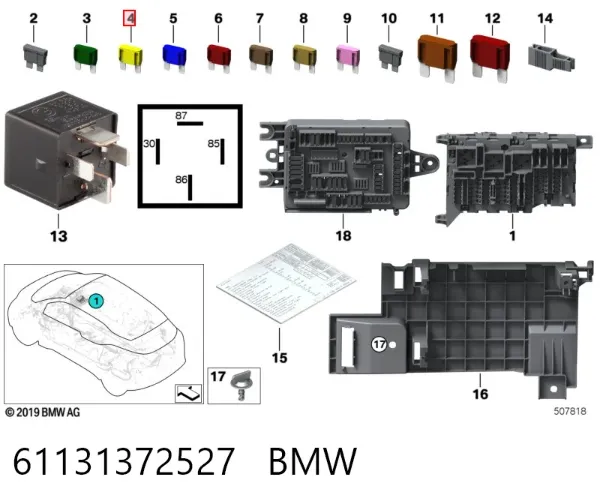 Предохранители 61131372527 BMW