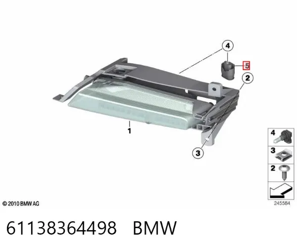 Лампа противотуманной фары 61138364498 BMW
