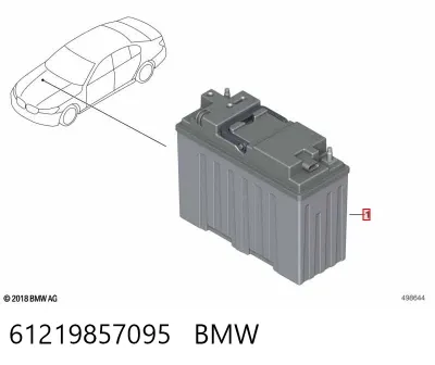 Авто акумулятор БМВ 10 А/г 12 В (61219857095)