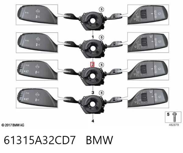 Подрулевой переключатель 61315A32CD7 BMW