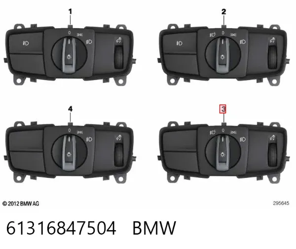Переключатель света фар на "торпедо" 61316847504 BMW