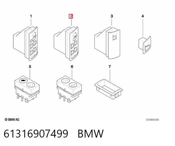 Кнопочный блок управления стеклоподъемником передний левый 61316907499 BMW