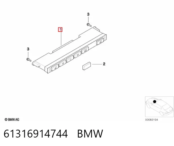 Блок кнопок центральной консоли 61316914744 BMW