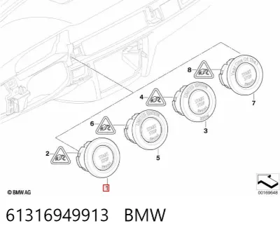 Кнопка запуска двигателя BMW 61316949913
