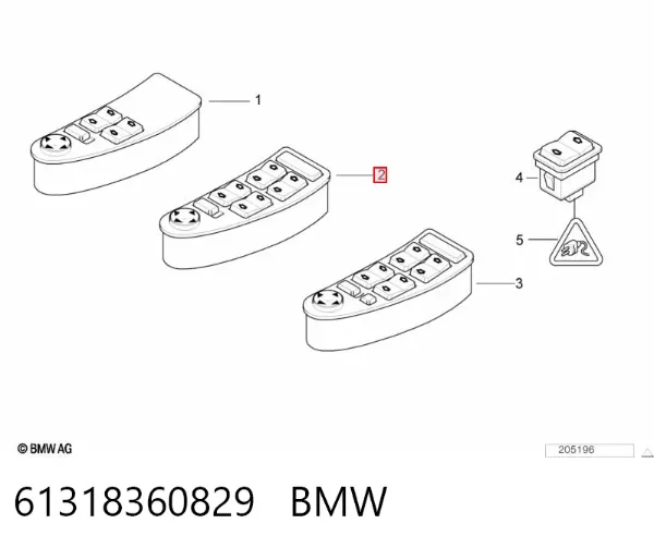 Кнопочный блок управления стеклоподъемником передний левый 61318360829 BMW