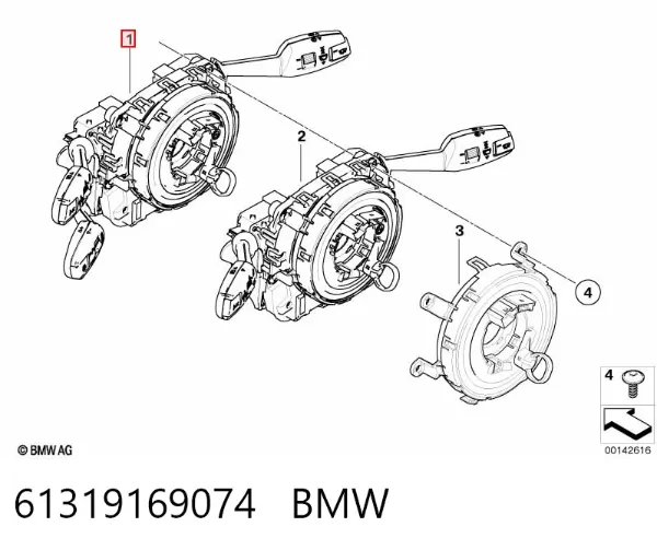 Переключатель подрулевой, центральная часть 61319169074 BMW